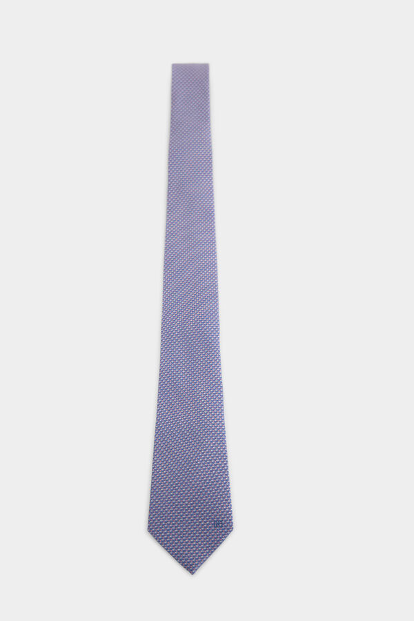 Pedro del Hierro Natural silk tie Blue
