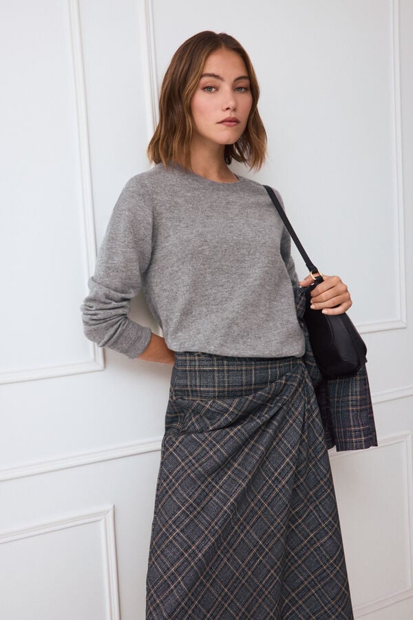 TFP by Tamara Falc&oacute; Basic openwork wool jumper Grey