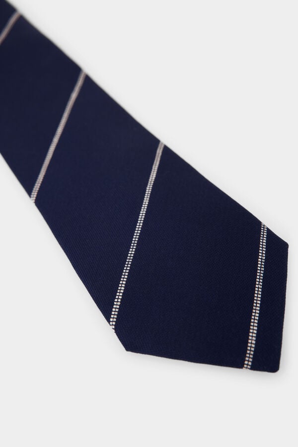 Pedro del Hierro Extra-fine silk tie Blue