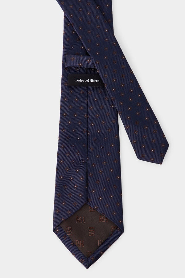 Pedro del Hierro Extra-fine silk tie Blue
