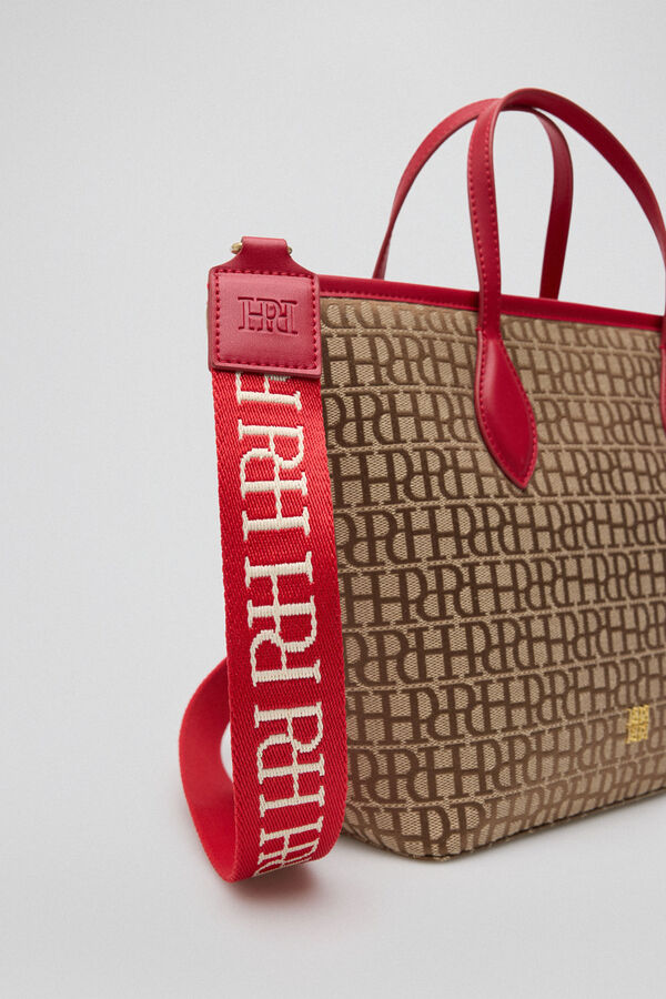 Pedro del Hierro mini jacquard shopper bag Brown