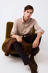 Pedro del Hierro Plain jersey-knit shirt Beige