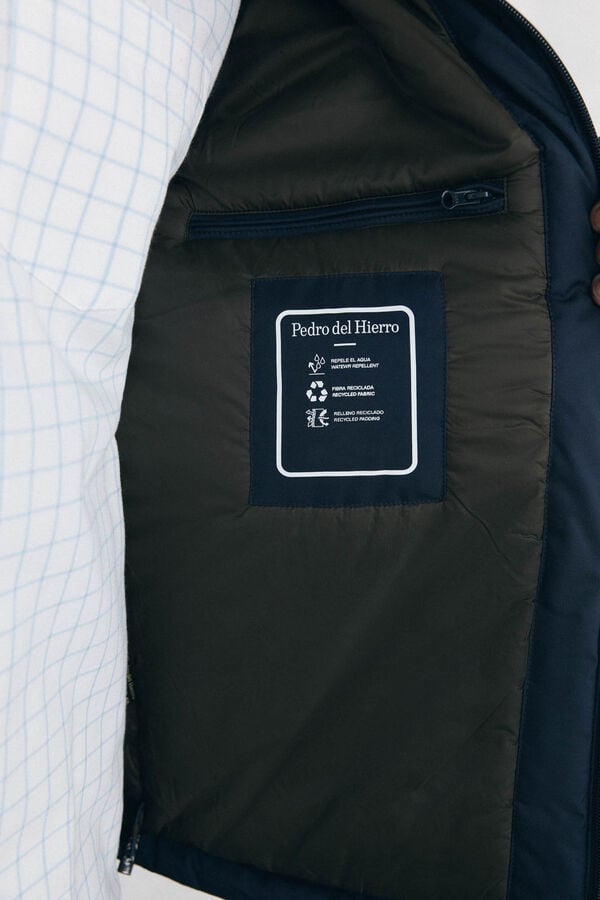 Pedro del Hierro Zip fastening jacket with hood Blue