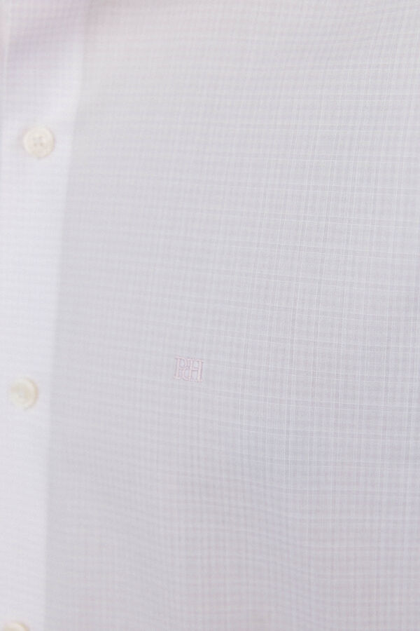 Pedro del Hierro Camisa aos quadrados non iron + antimanchas Rosa