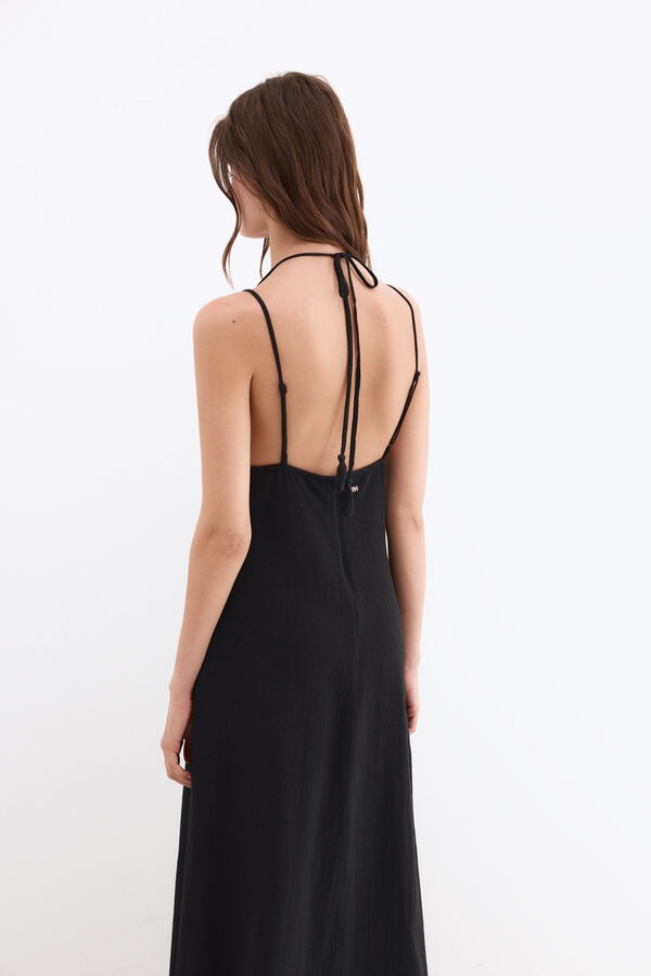 Pedro del Hierro Crochet beachwear dress Black