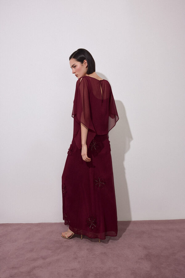 Pedro del Hierro Embroidered floral skirt Purple