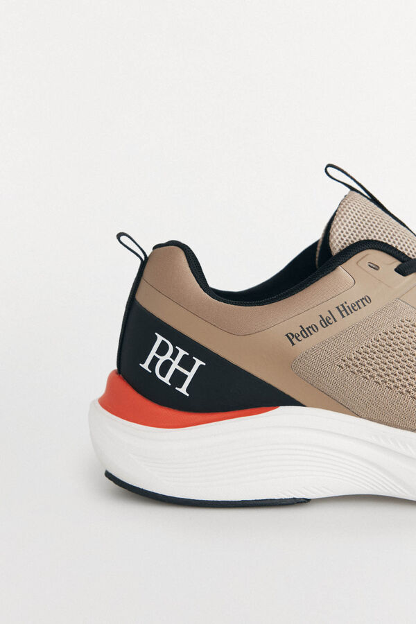 Pedro del Hierro Fabric lace-up trainer Brown