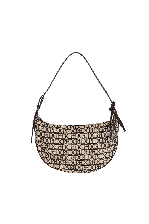 Pedro del Hierro Bolso media luna logo Beige