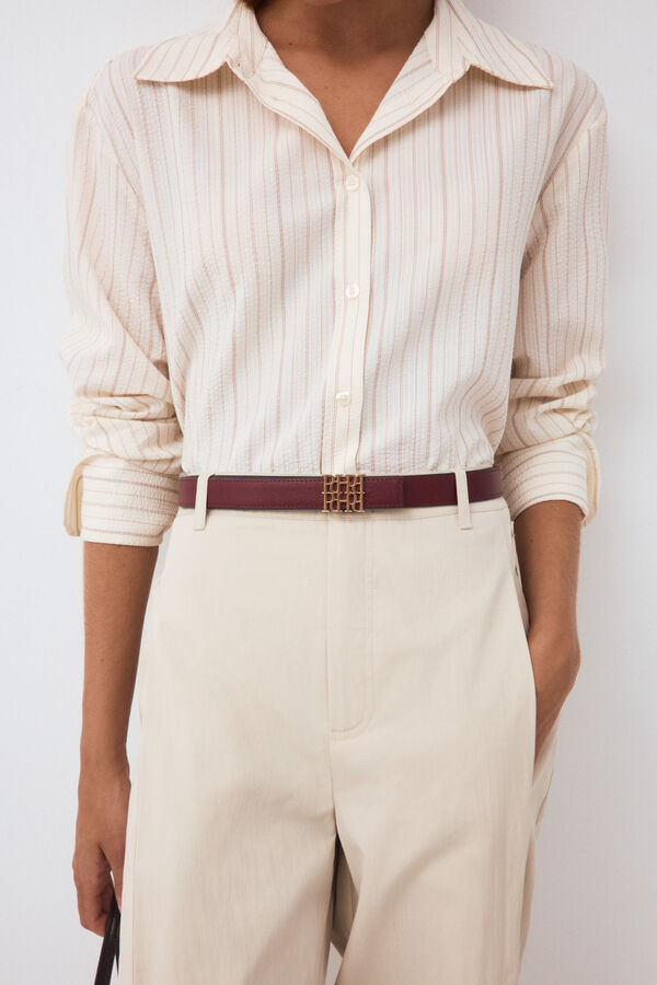 Pedro del Hierro Classic logo belt PdH Burgundy