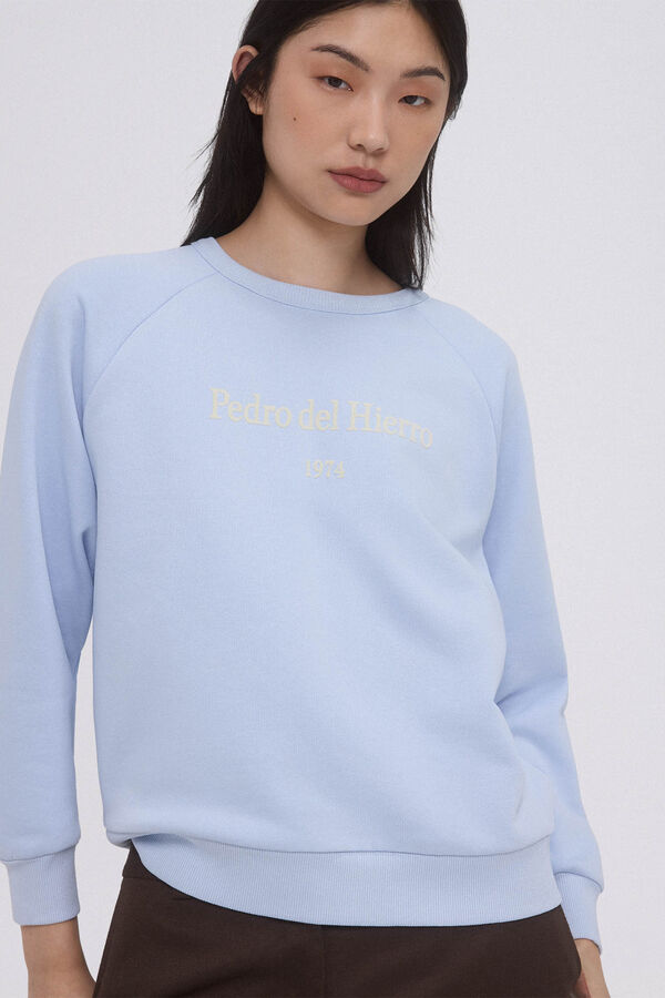 Pedro del Hierro Sudadera lisa logo Azul