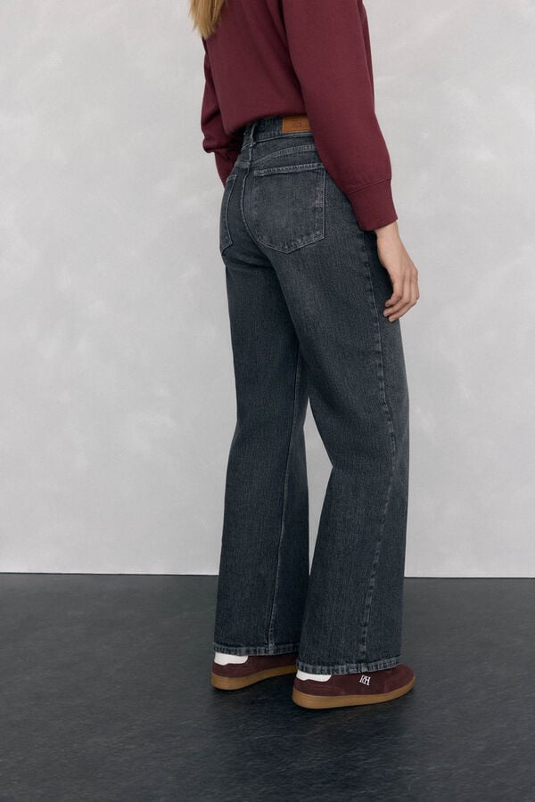 Pedro del Hierro Basic wide-leg jeans Grey