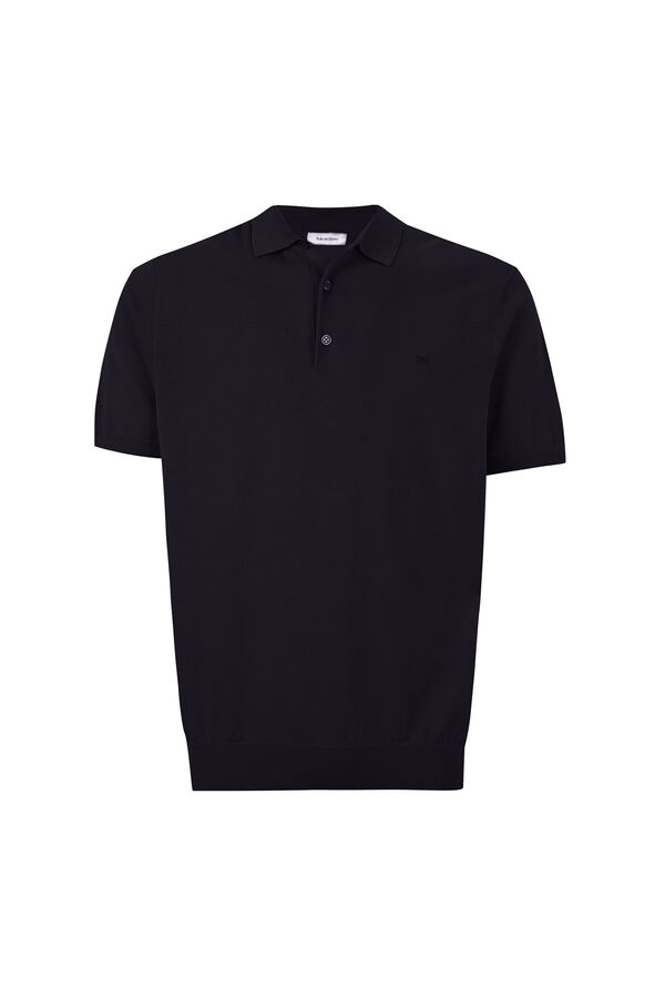 Pedro del Hierro Cotton premium knit polo shirt Blue
