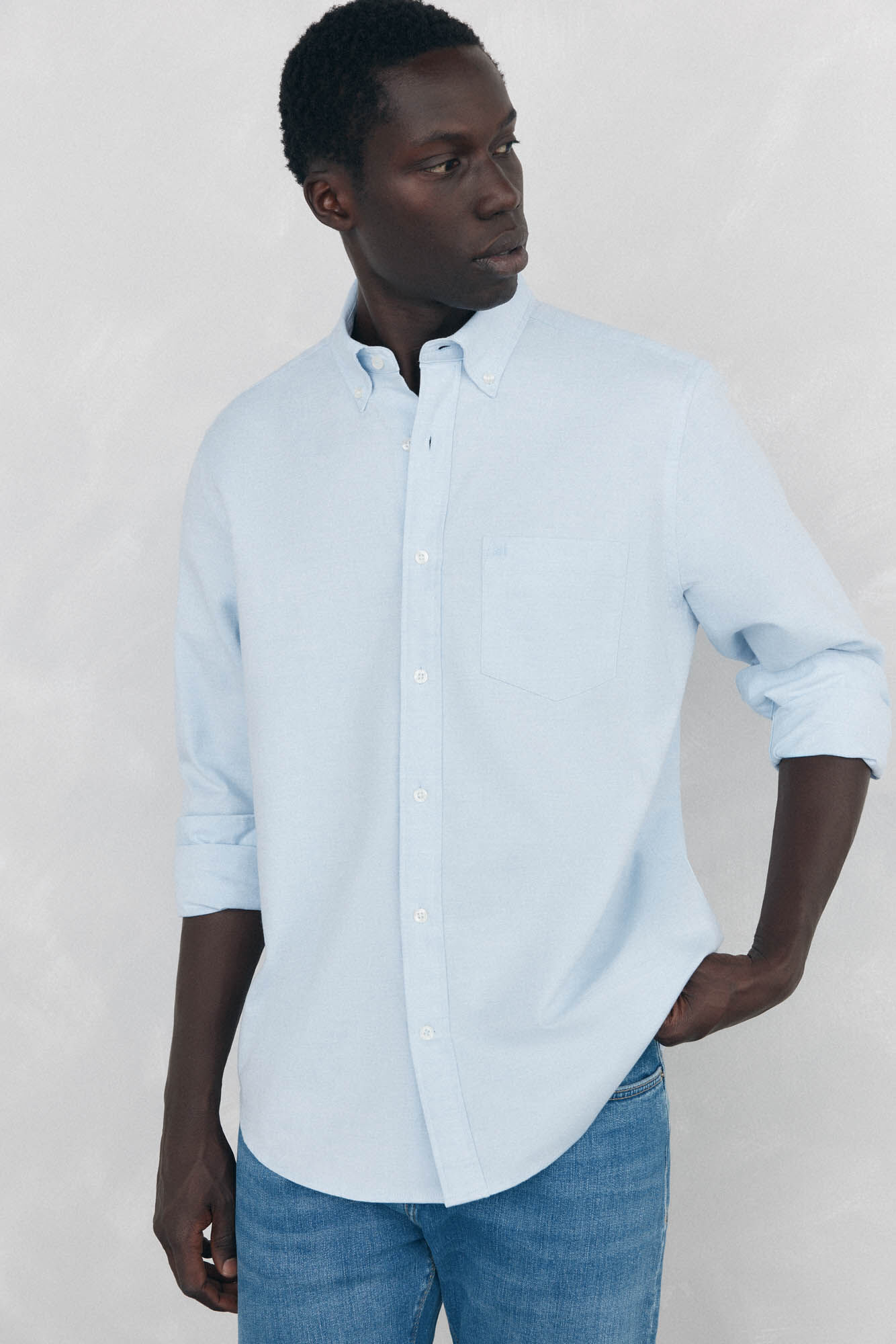 Pedro del Hierro Plain Brushed Oxford Shirt