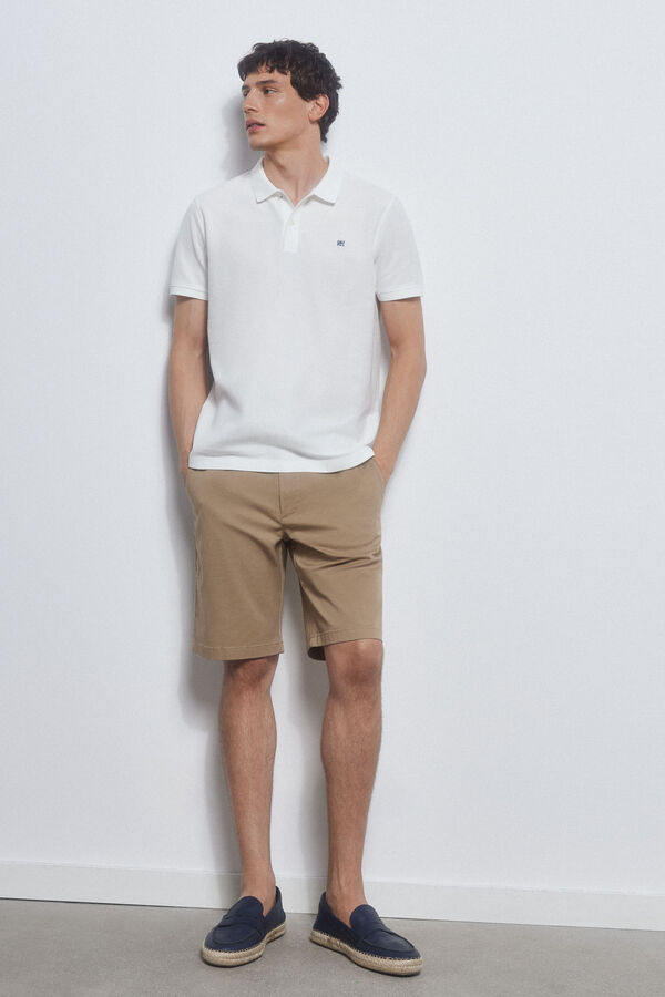 Pedro del Hierro Slim basic polo shirt with embroidered logo White