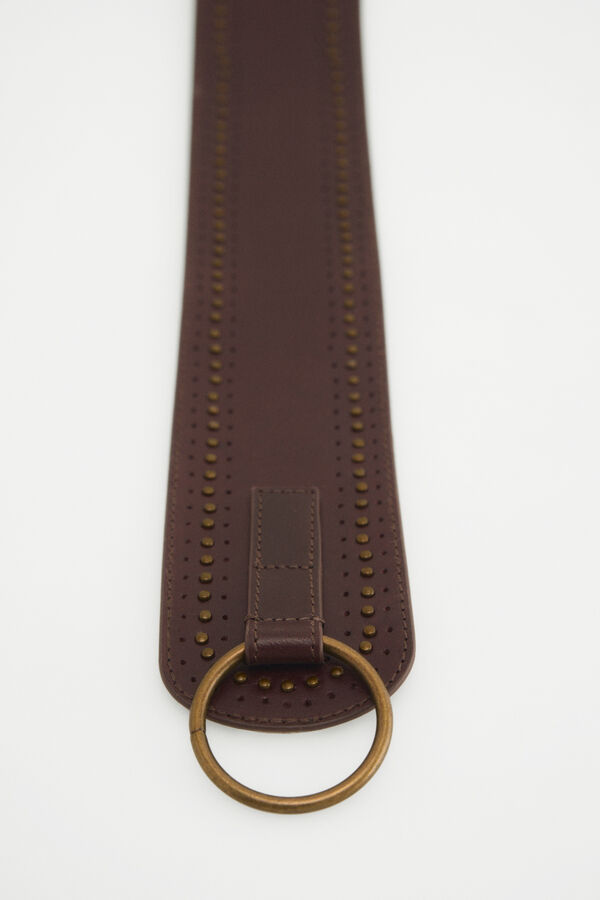 Pedro del Hierro Leather wide belt Brown