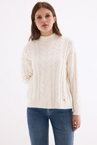 Pedro del Hierro Cross-knit roll neck jumper