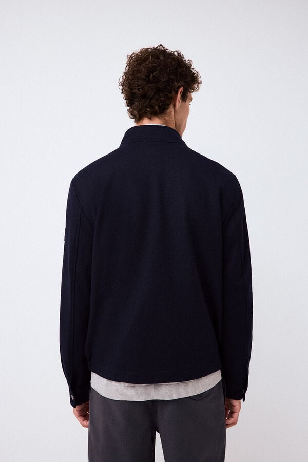 Pedro del Hierro Wool blend knit jacket Blue