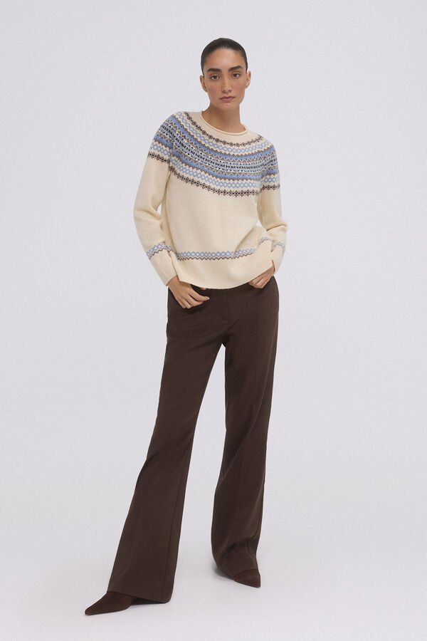 Pedro del Hierro Greek jacquard jersey Beige