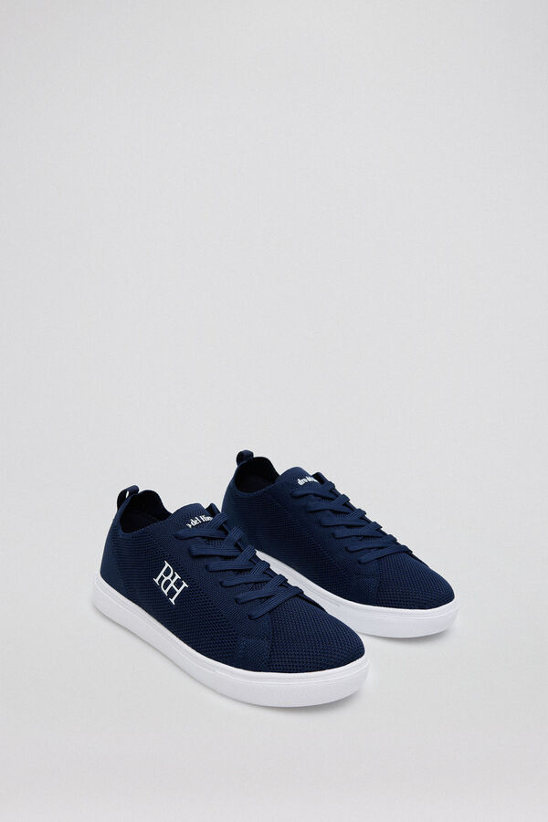 Pedro del Hierro Fabric lace-up trainer Blue