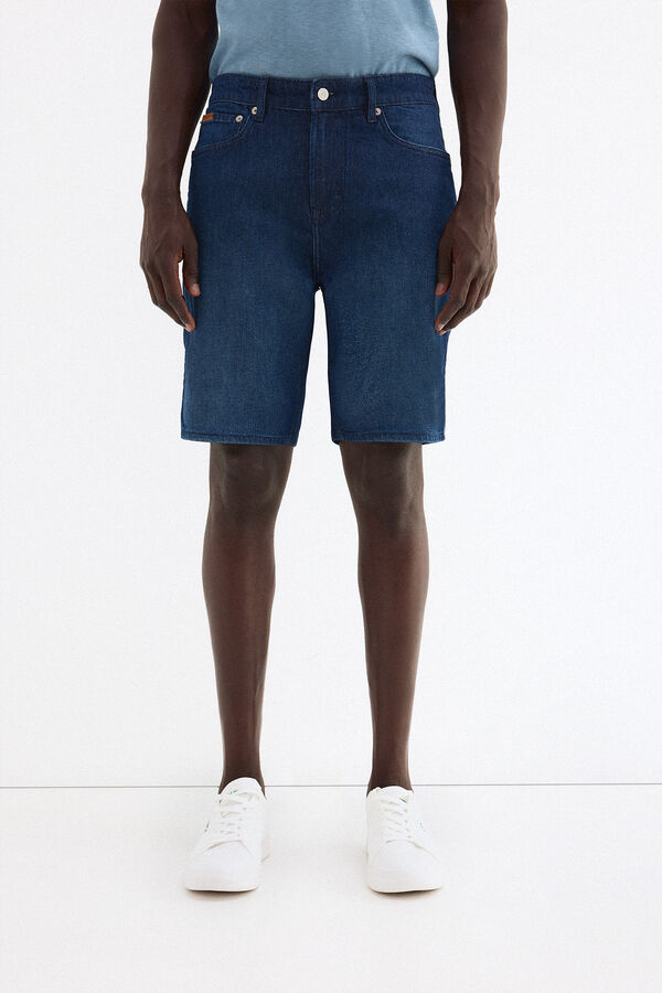 Pedro del Hierro Denim regular Bermuda shorts Blue