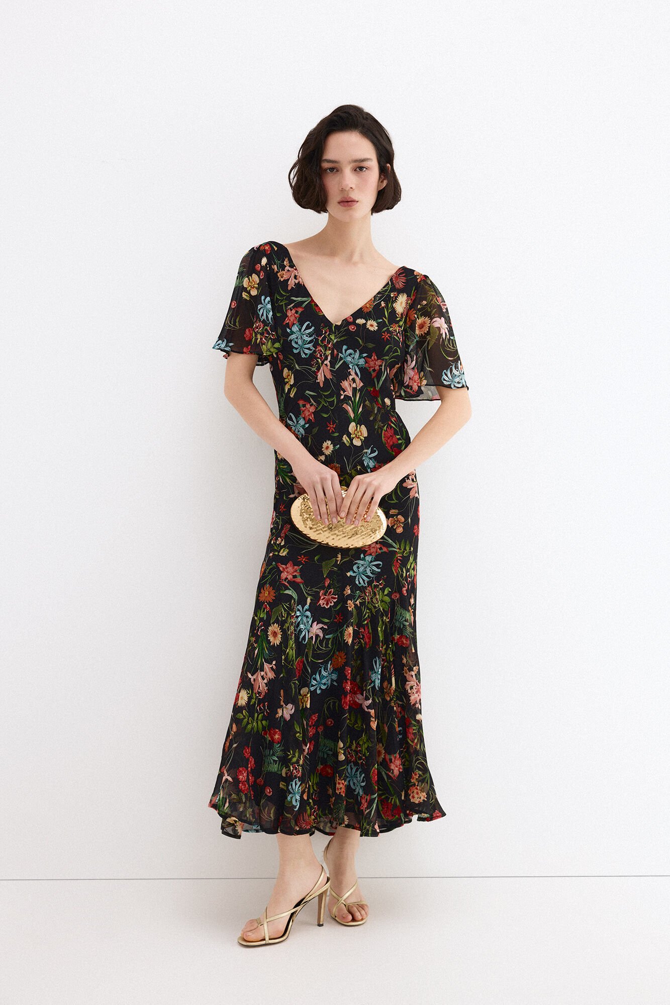 Pedro del Hierro Long printed dress with slits