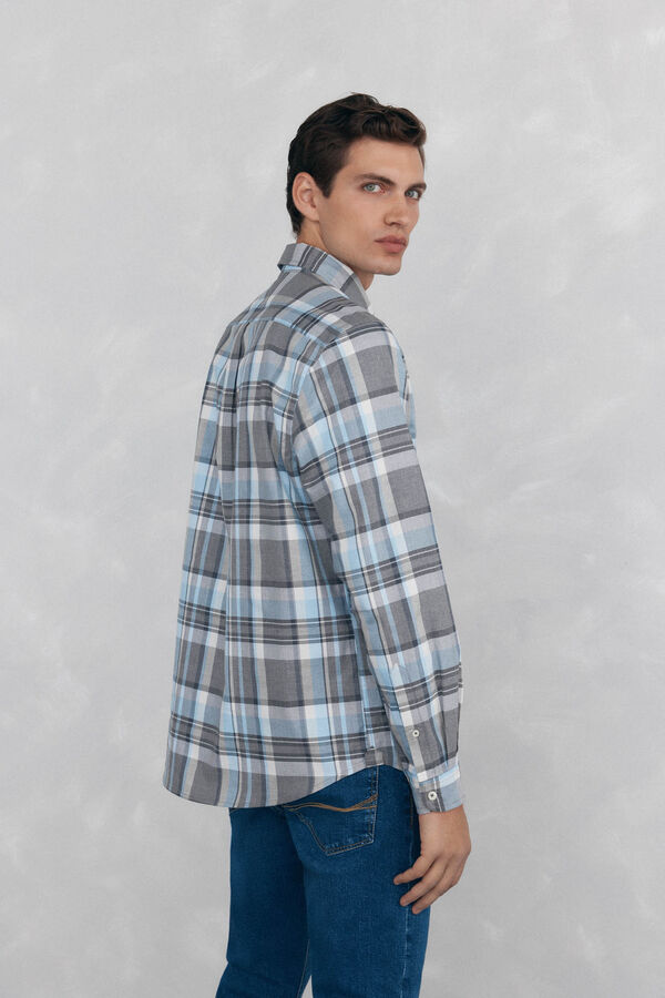 Pedro del Hierro Soft checkered twill Grey
