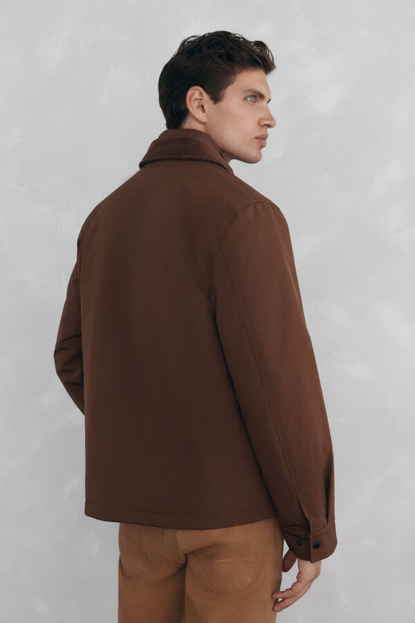 Pedro del Hierro Jacket with wool neck Brown