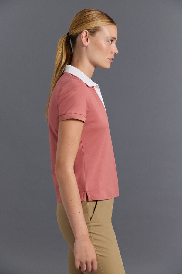 Pedro del Hierro Short sleeve technical golf polo Burgundy