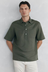 Pedro del Hierro Short sleeve linen fabric T-shirt Green