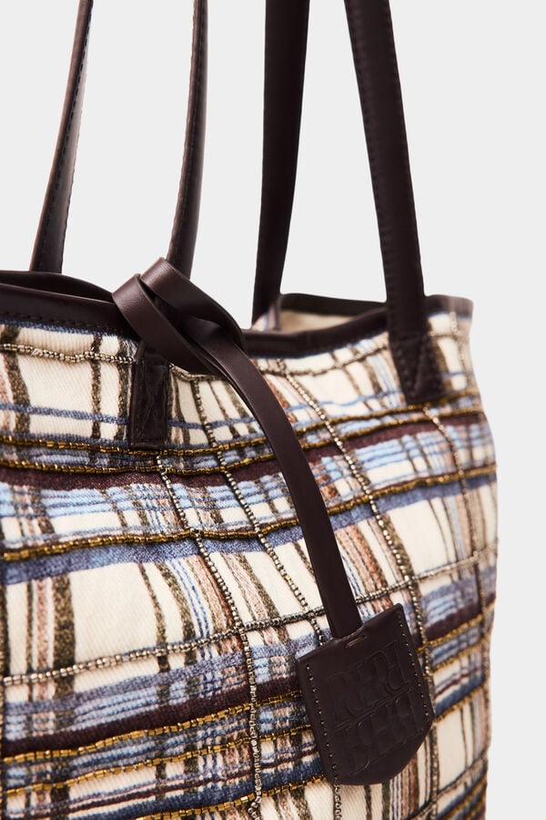 Pedro del Hierro Mala tote bag aos quadrados Azul