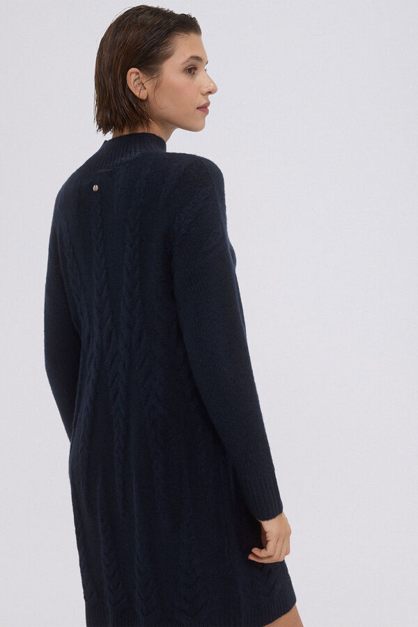 Pedro del Hierro Jersey-knit cross-knit dress Blue