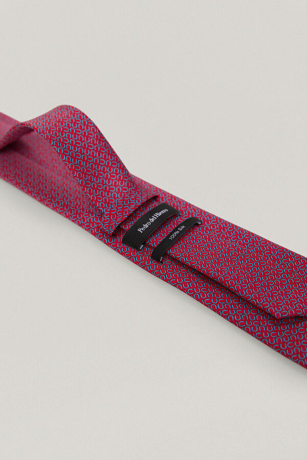 Pedro del Hierro Gravata seda desenho Vermelho