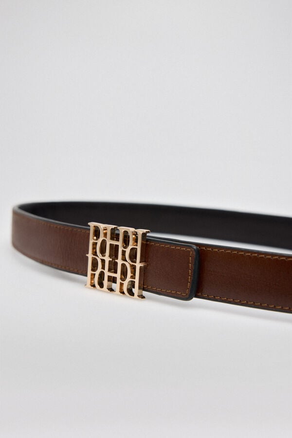 Pedro del Hierro reversible logo belt Black