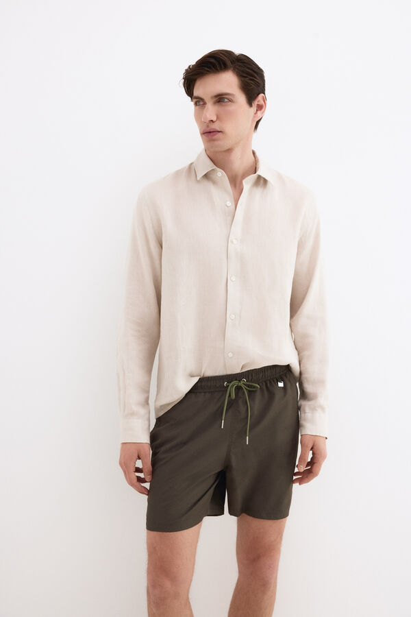 Pedro del Hierro Plain basic swimwear Green