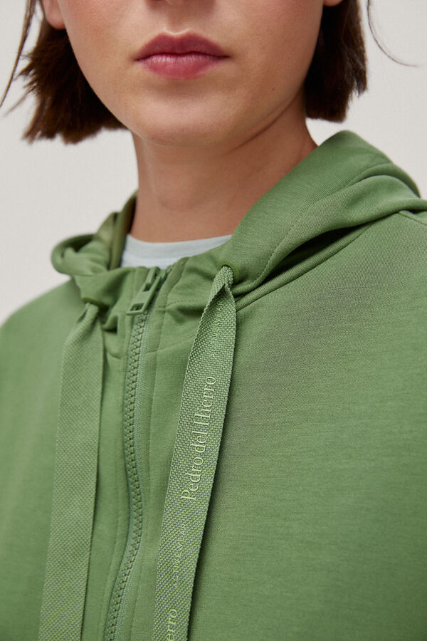 Pedro del Hierro Sweatshirt com fecho-éclair e logo Verde