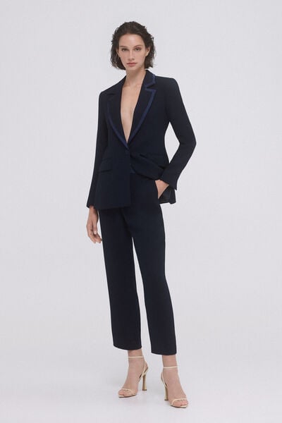 Pedro del Hierro Pantalon de traje contrastes Blue