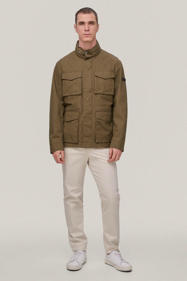 Pedro del Hierro Cotton four-pocket jacket Green