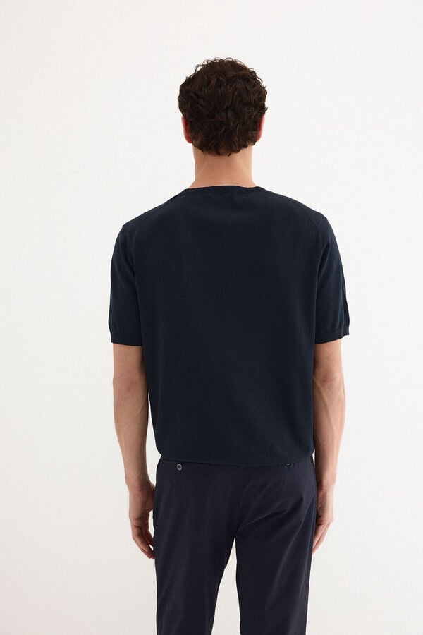 Pedro del Hierro Premium short sleeve cotton jersey T-shirt Blue