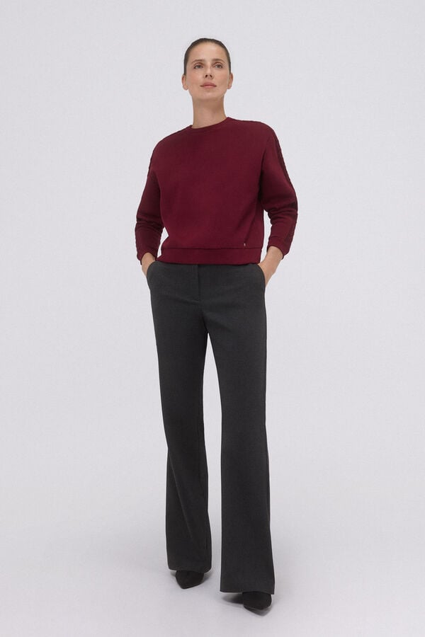 Pedro del Hierro Plain sweatshirt with braid Purple