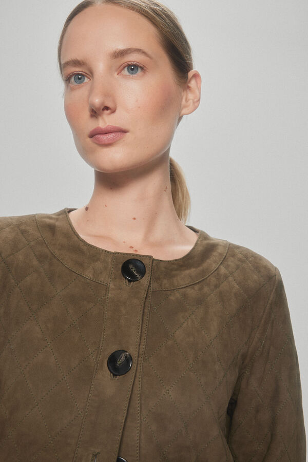 Pedro del Hierro Casaco acolchoado de camur&ccedil;a Verde