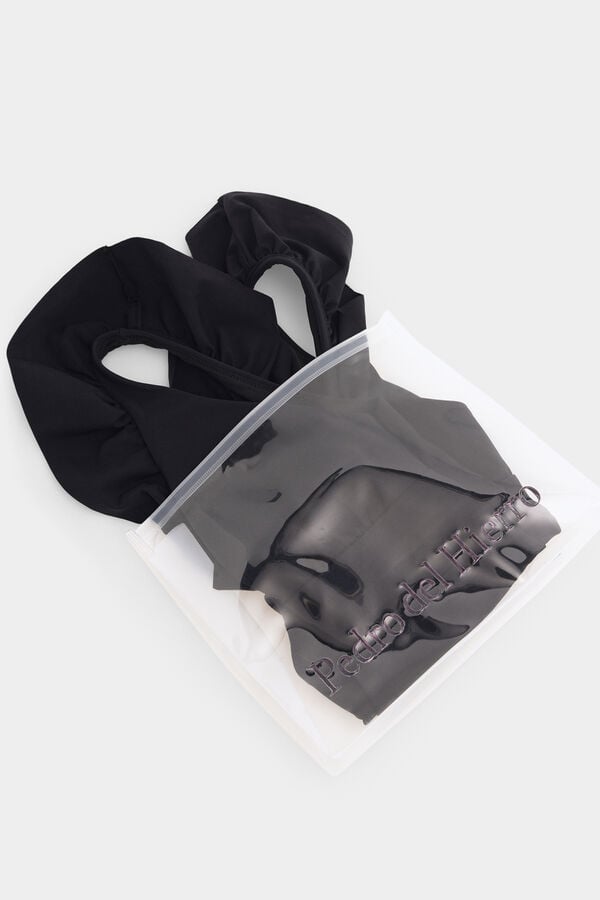 Pedro del Hierro Ba&ntilde;ador con volantes Negro