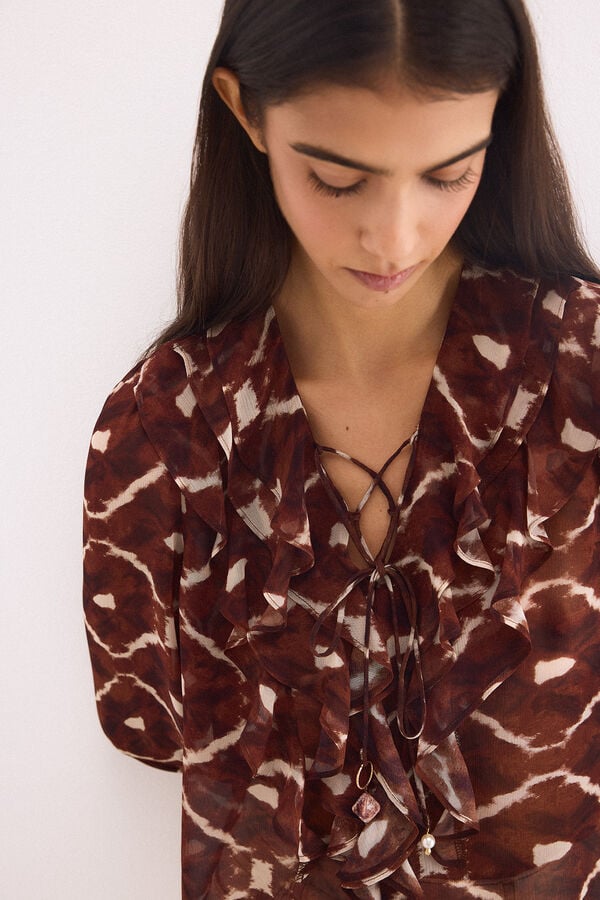 Pedro del Hierro Print blouse Brown