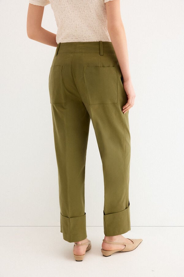 Pedro del Hierro Green straight leg trousers Green