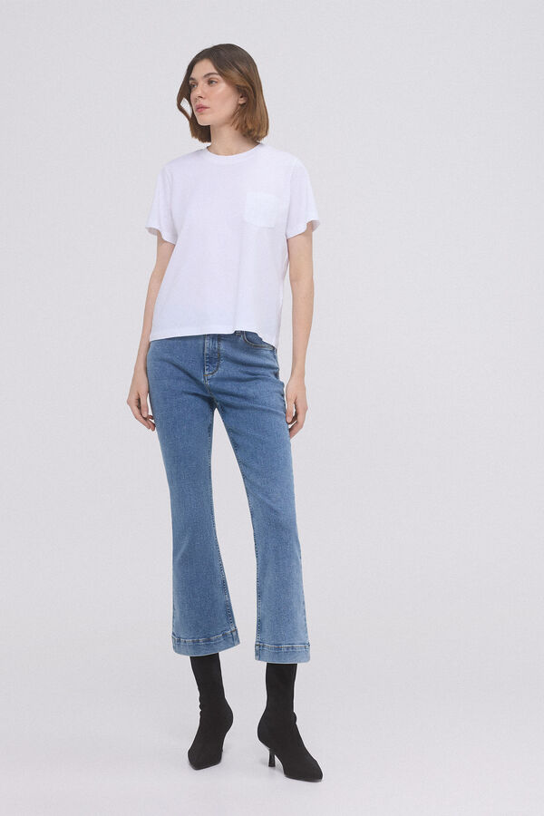 Pedro del Hierro Flare cropped lycra™ t400™ jeans Blue