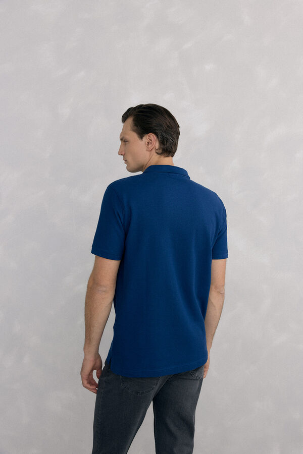 Pedro del Hierro Basic piqué polo shirt Blue