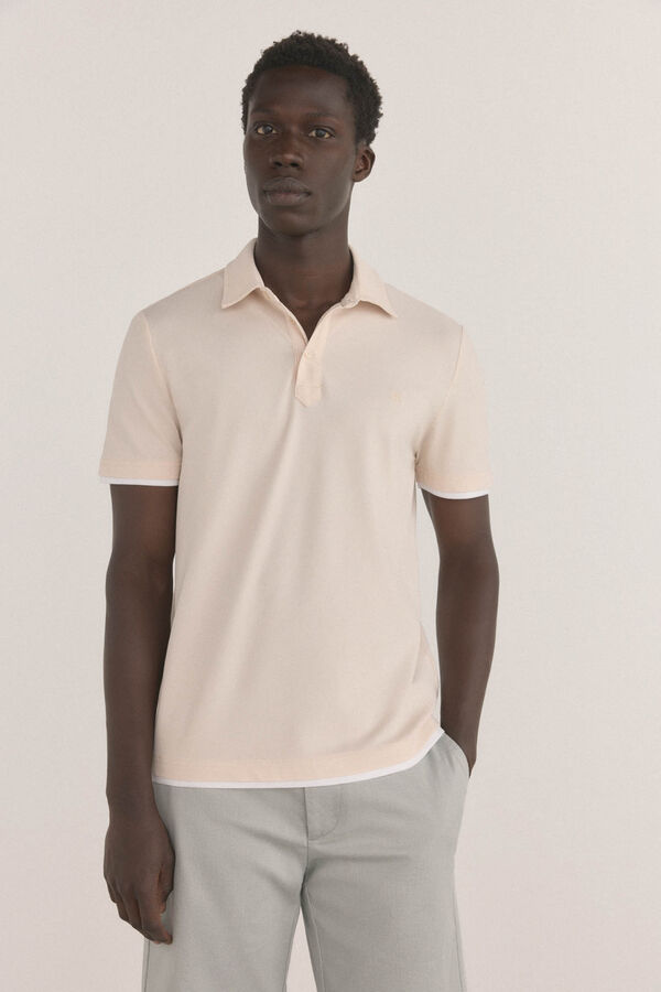 Pedro del Hierro Double- garment polo shirt Beige