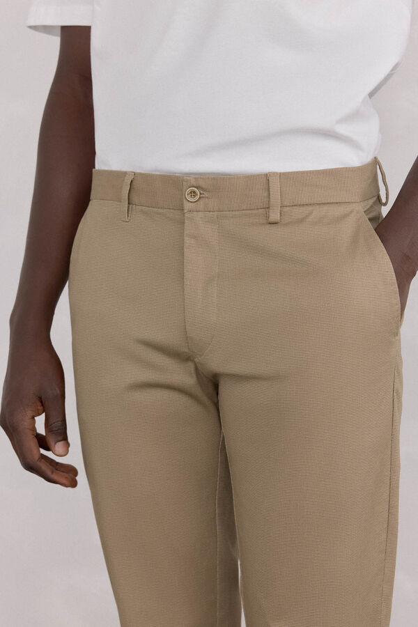 Pedro del Hierro Slim-fit print chinos pants Beige