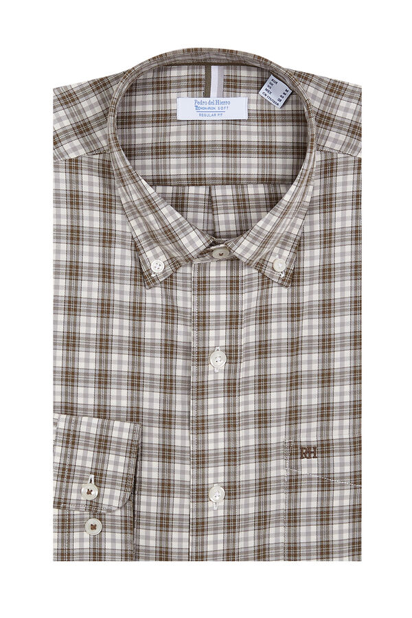 Pedro del Hierro Plaid twill shirt Grey
