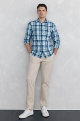 Pedro del Hierro Chino textura regular fit Beige