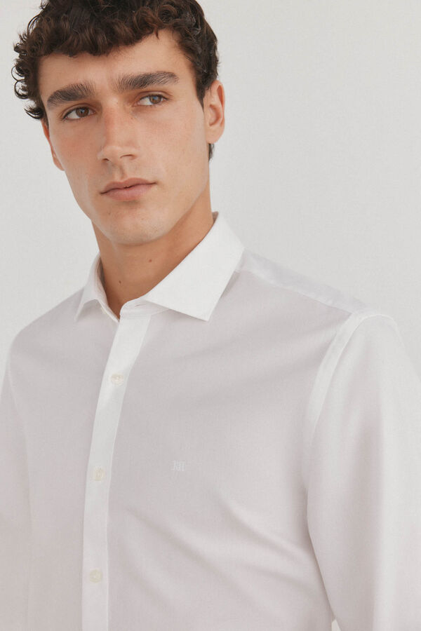 Pedro del Hierro Plain easy-iron anti-odor regular fit shirt White
